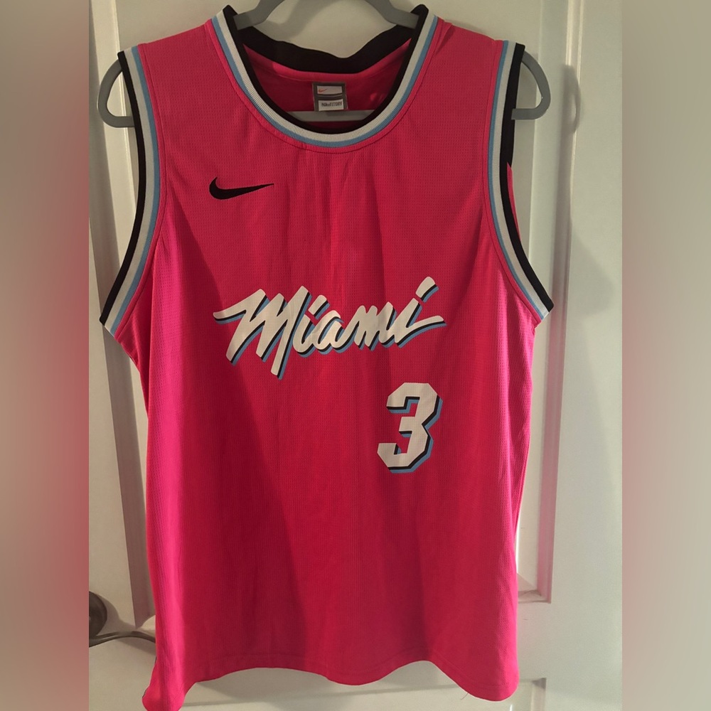 Dwayne Wade Miami Heat Nike Pink and Black Basketball Jersey